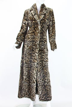 New Roberto Cavalli Runway F/W 2016 Collection Fur Long Leopard Print Coat  42