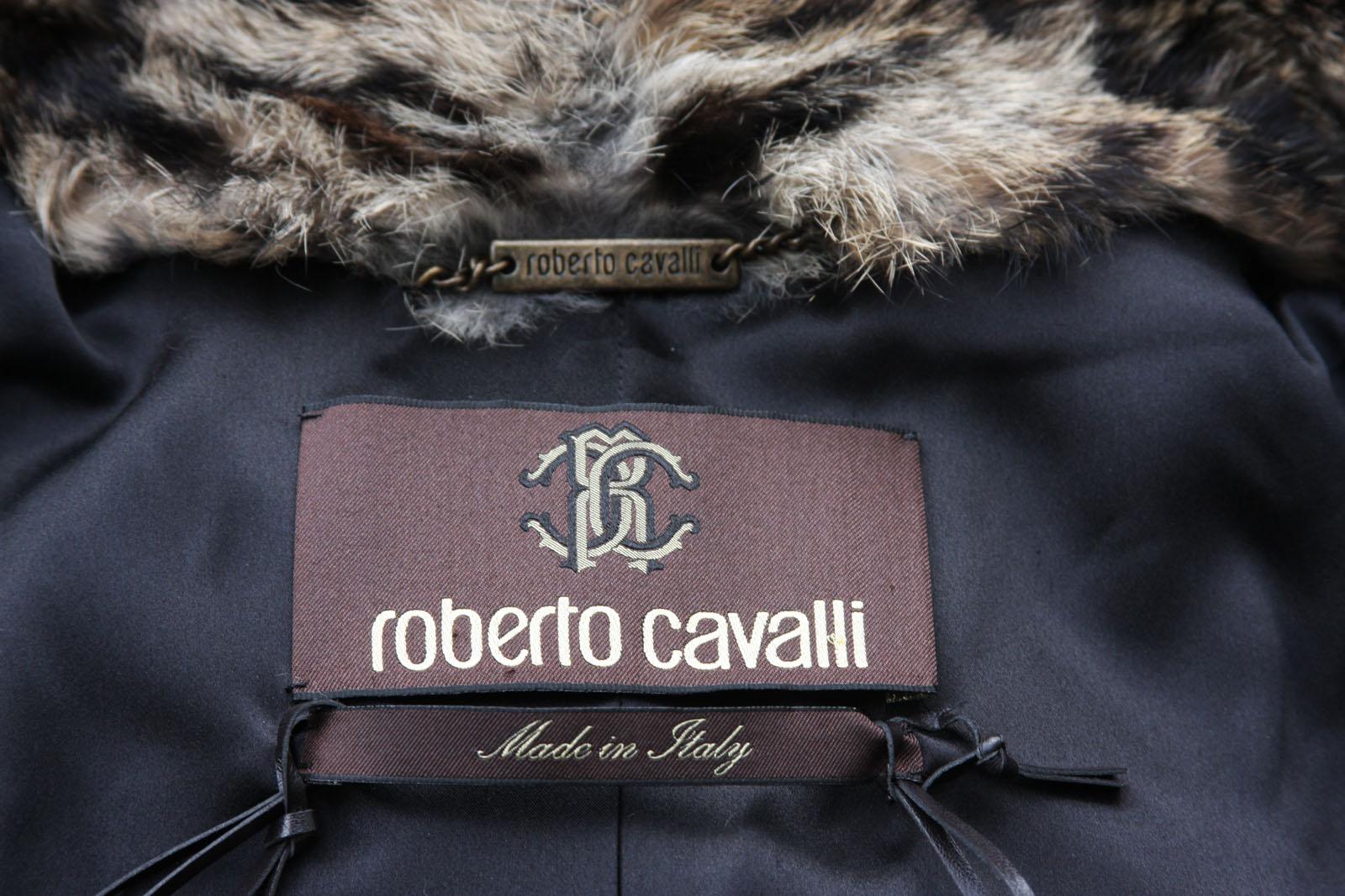 New Roberto Cavalli Runway F/W 2016 Collection Fur Long Leopard Print Coat  42 3