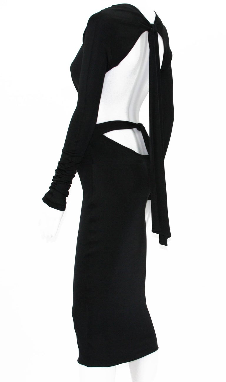 Tom Ford for Gucci Cut Out Jersey Black Cocktail Dress, 1990s at 1stDibs