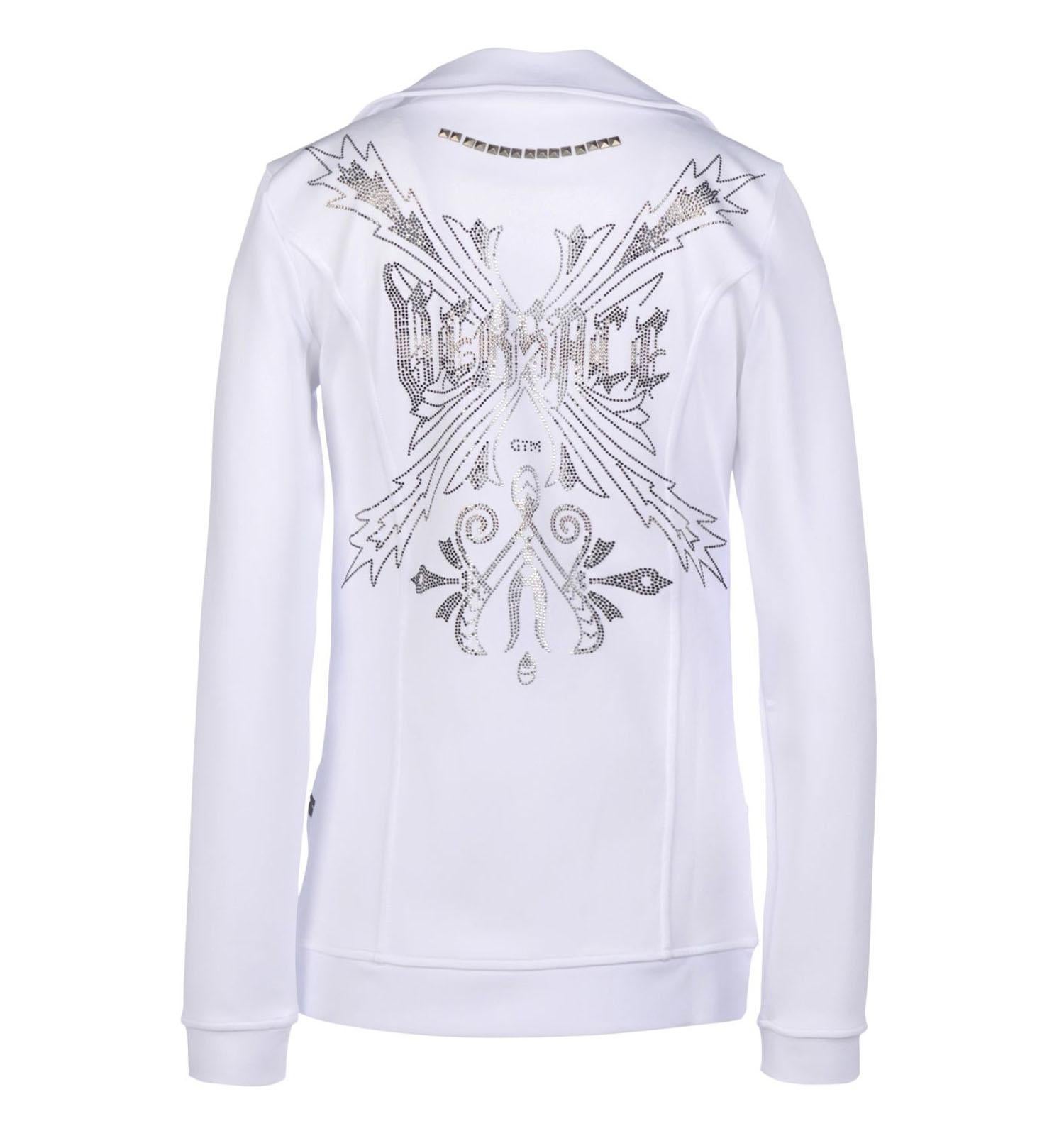 Versace, pantalon de sport blanc pour femme avec ornements en cristal, état neuf  US 6 et 8 en vente 3