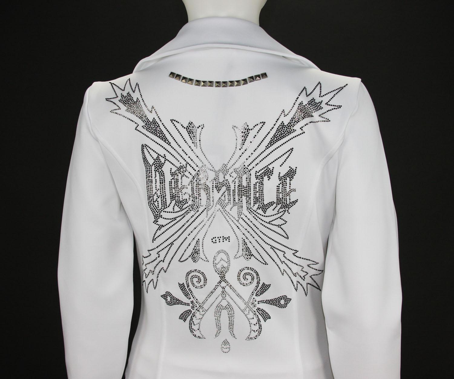 Versace, pantalon de sport blanc pour femme avec ornements en cristal, état neuf  US 6 et 8 en vente 7