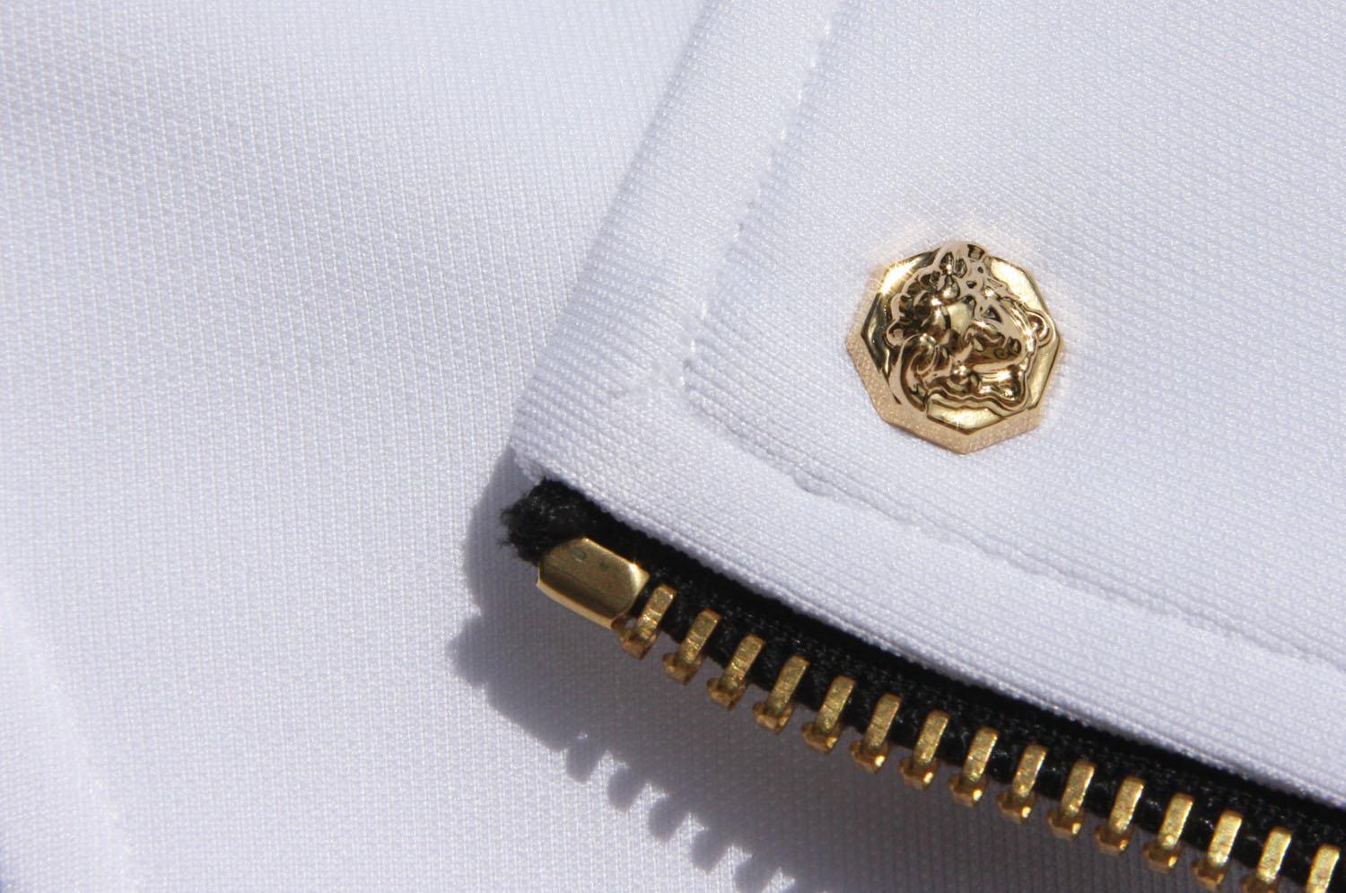 Versace, pantalon de sport blanc pour femme avec ornements en cristal, état neuf  US 6 et 8 en vente 10