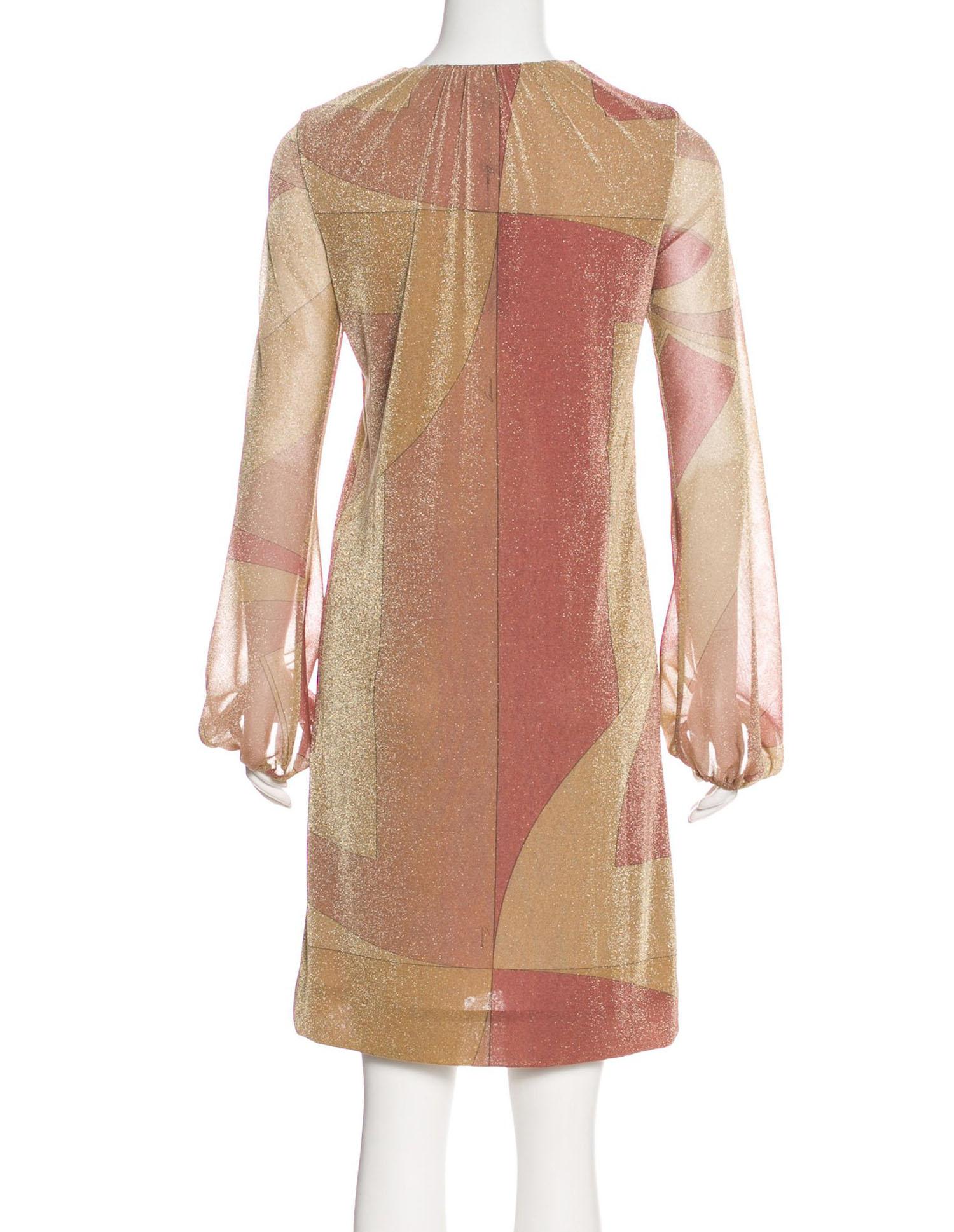 Marrone Nuovo Tom Ford for Gucci Runway Lycra Metallic Cocktail Dress, F / W 2000 It. 42 in vendita