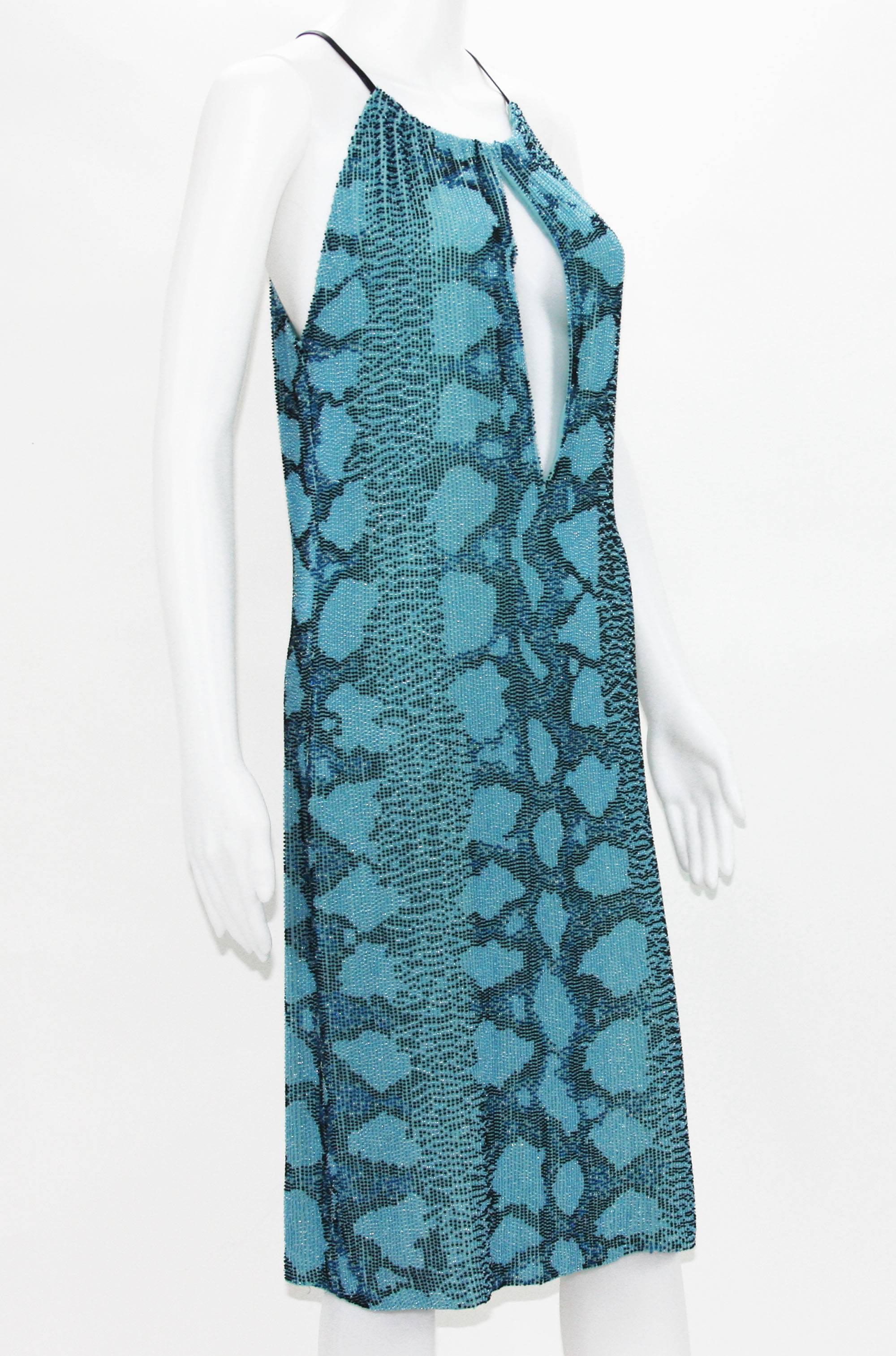 Collectible Campaign Tom Ford for Gucci Fully Beaded Cocktail Dress - New
S/S 2000 Collection.
Kate Moss for Vogue Magazine.
It. size 42 - US 6
Fully Beaded in Snake Pattern.
Black Leather Strap.
Fully Lined - 100% Silk.
Made in Italy.
New with tag.