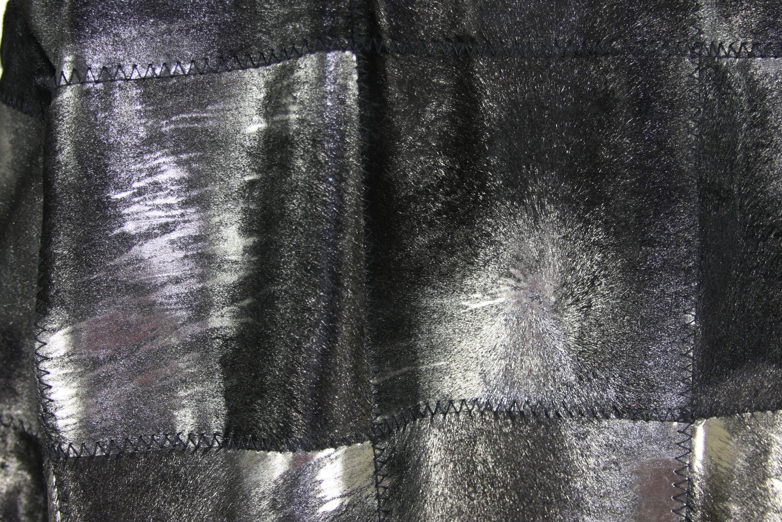New Tom Ford Women's Metallic Leather Graphite Fur Lining Long Oversize Coat  5