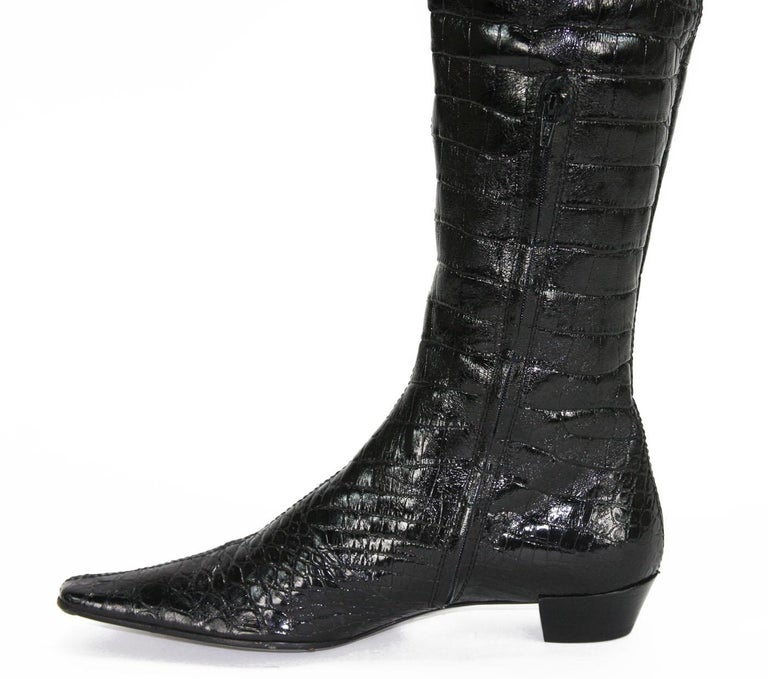 mark todd crocodile patent boots
