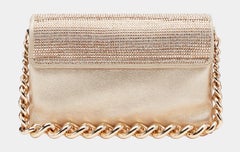 Neue Versace Gold Palazzo Sultan Medusa Abend-Umhängetasche mit Swarovski-Kristallen