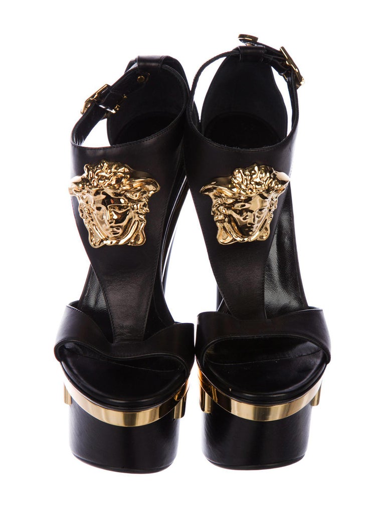 versace sandals gold