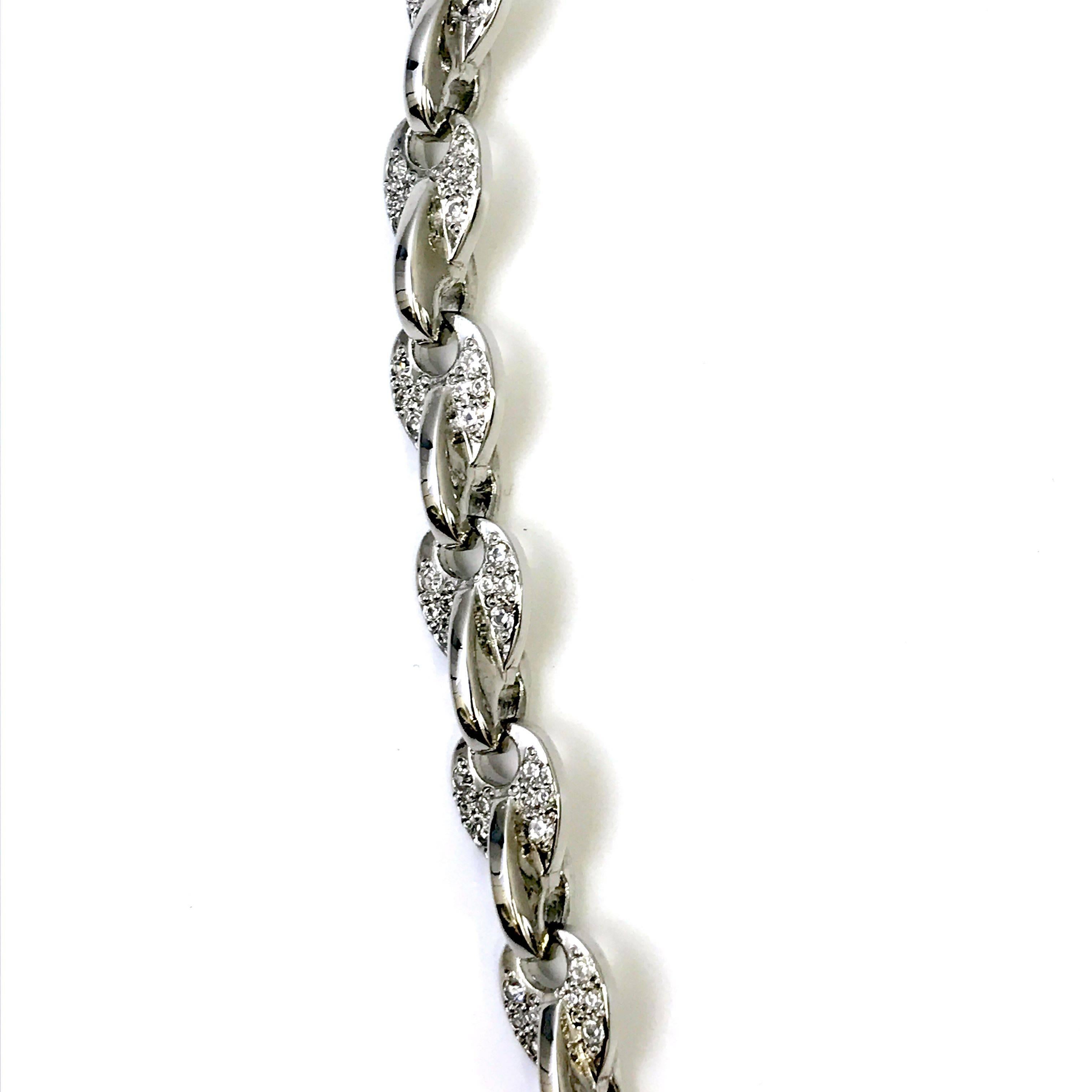 Gianni Versace silver double medusa head necklace with rhinestones, 1990s  In New Condition For Sale In Nottingham, GB