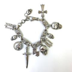 Gianni Versace Gothic versilbertes Bettelarmband:: 1990er Jahre