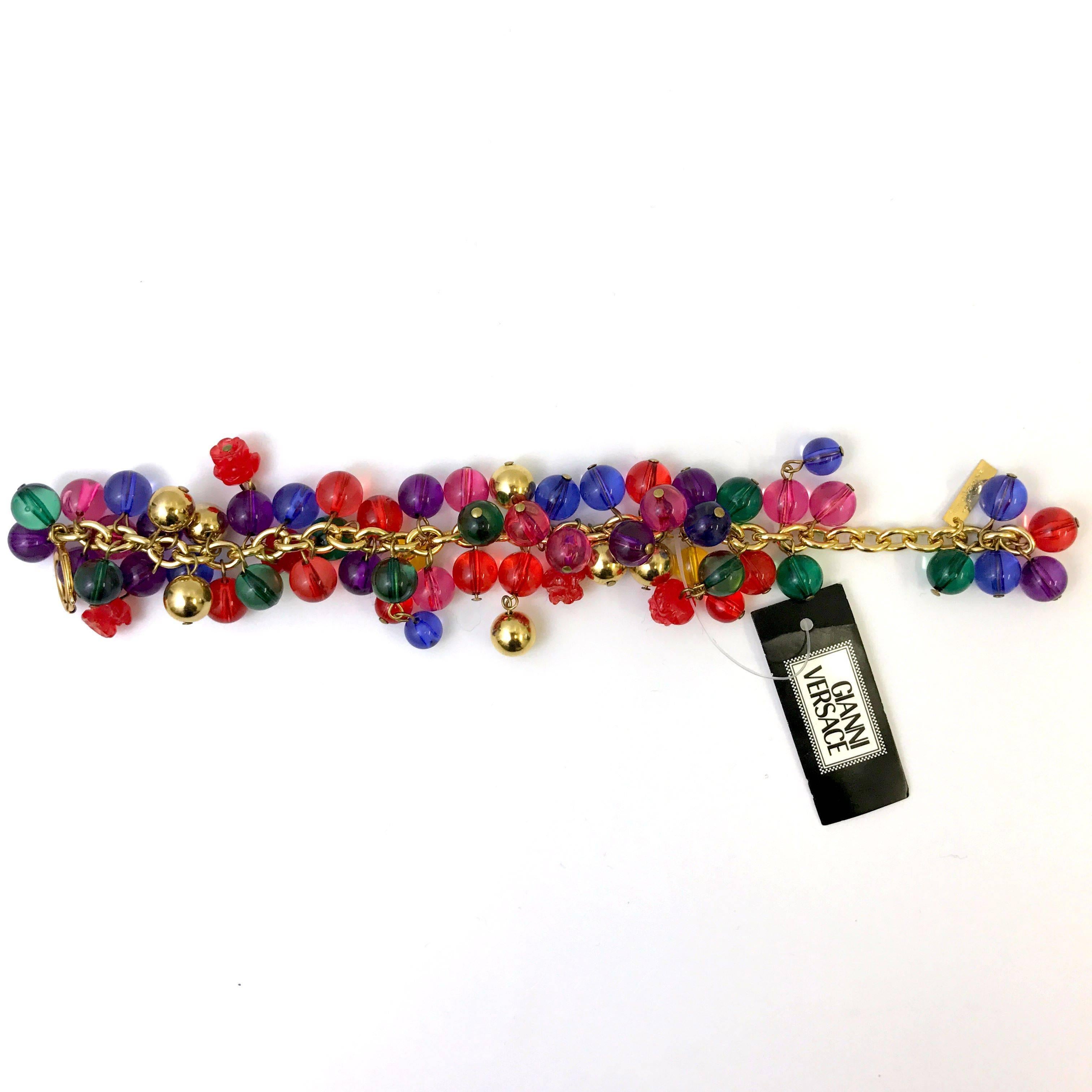 Gianni Versace multicoloured glass beaded bracelet, 1990s   1