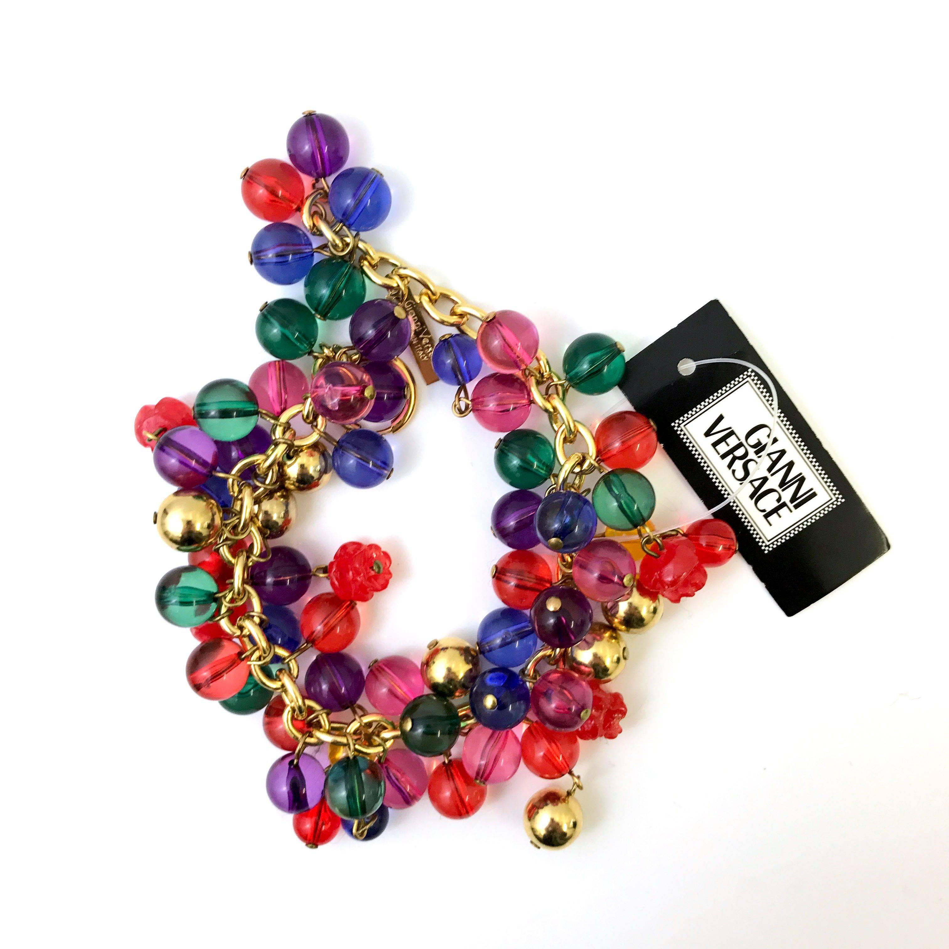 Gianni Versace multicoloured glass beaded bracelet, 1990s   3