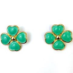 1990s Gianni Versace flower clip on earrings