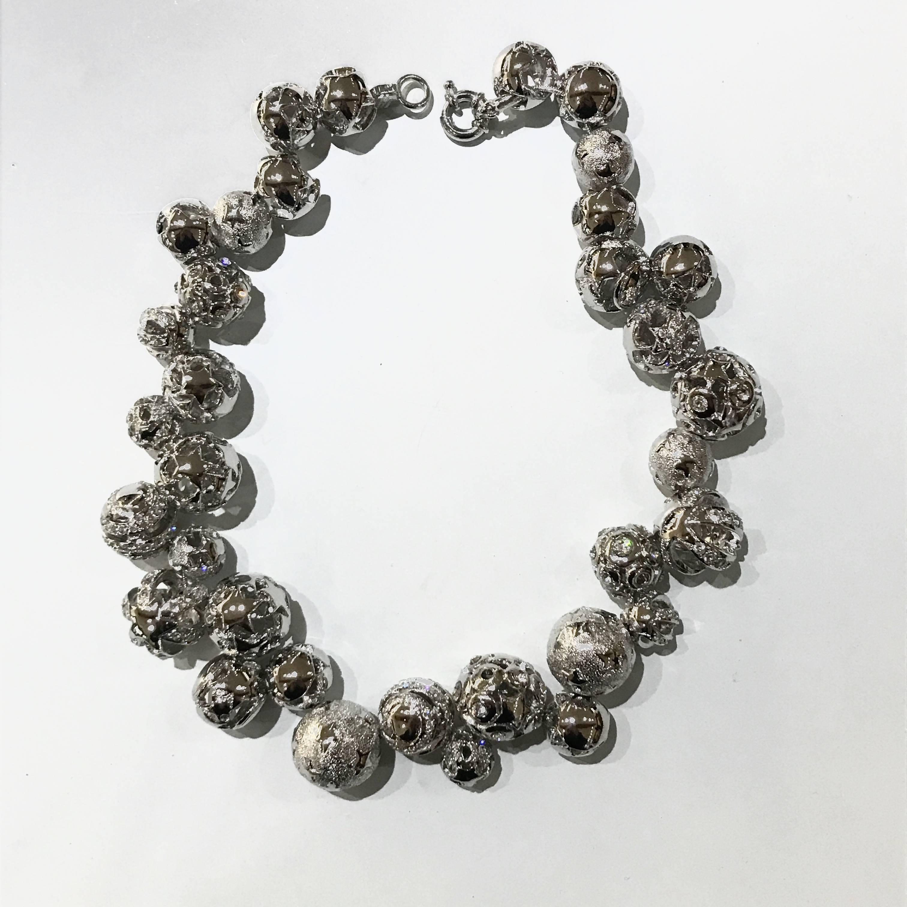 1990s Gianni Versace ball necklace with cutout detailing For Sale 4