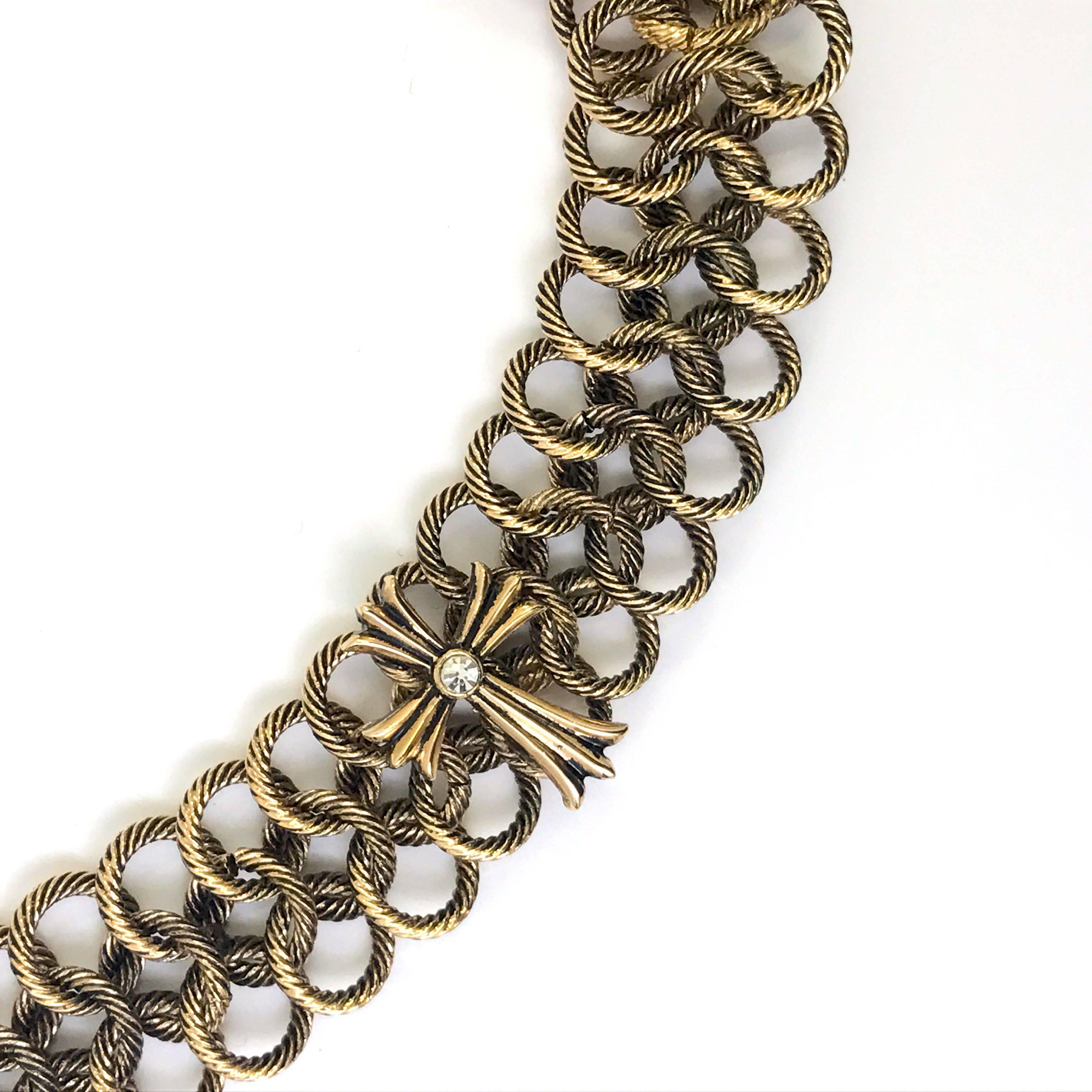 Women's or Men's 1990s Versace chain belt with a large oval buckle  For Sale