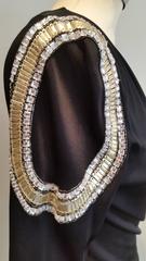 Emilio Pucci Glamorous Black Dress with Crystal Shoulder Beading Detail