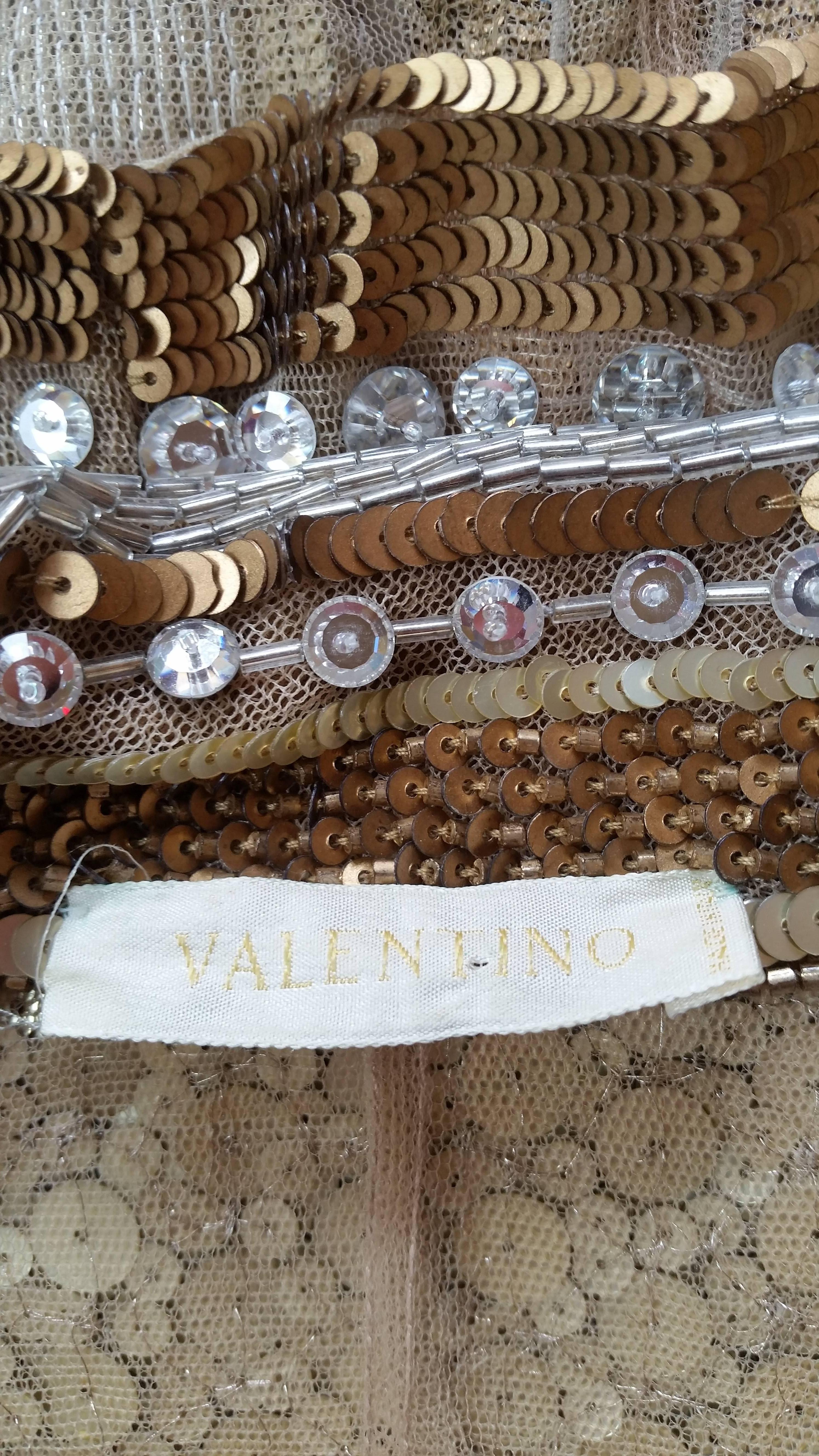 Valentino Gold, Silver & Bronze Sequinned Top For Sale 1