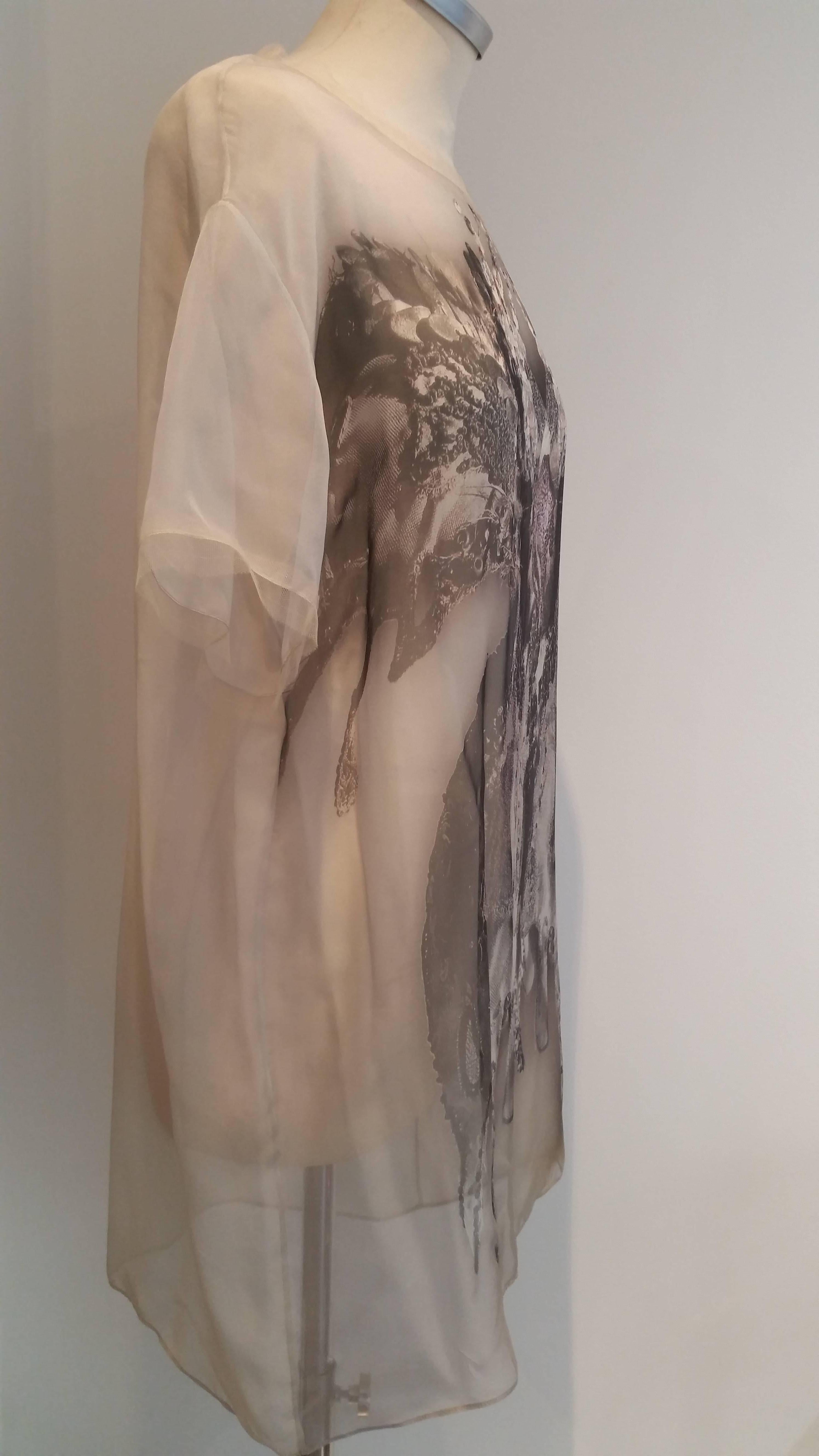 Brown Valentino Printed Silk Chiffon Mini Dress 