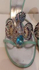 Giuseppe Zanotti Fish Embellished Aqua Mules