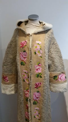 Christian Dior Long Knitted Coat Navajo Embroidered Leather