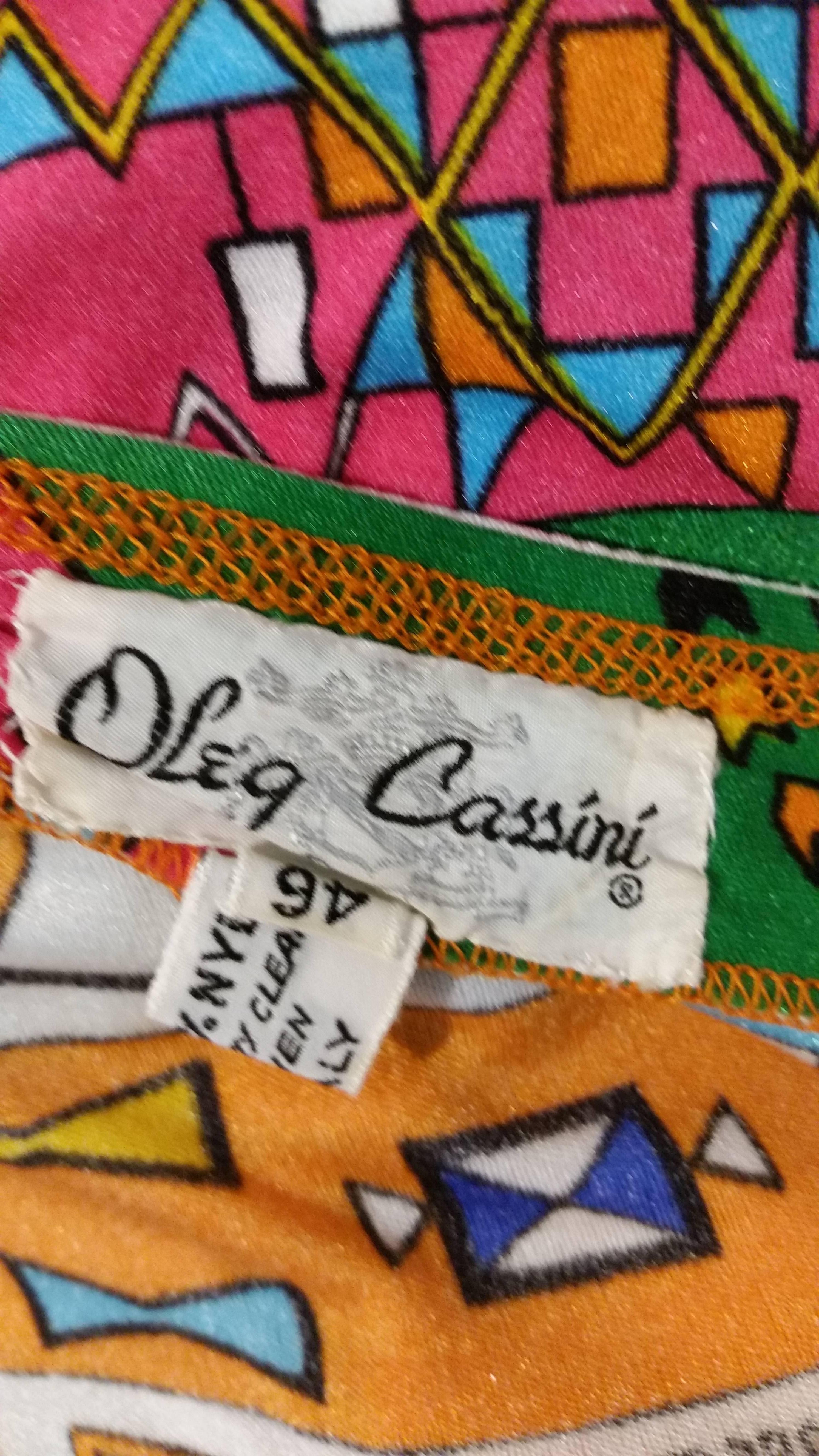 Oleg Cassini Multi Coloured 60's/70's Cropped Top & Maxi Skirt Ensemble For Sale 2