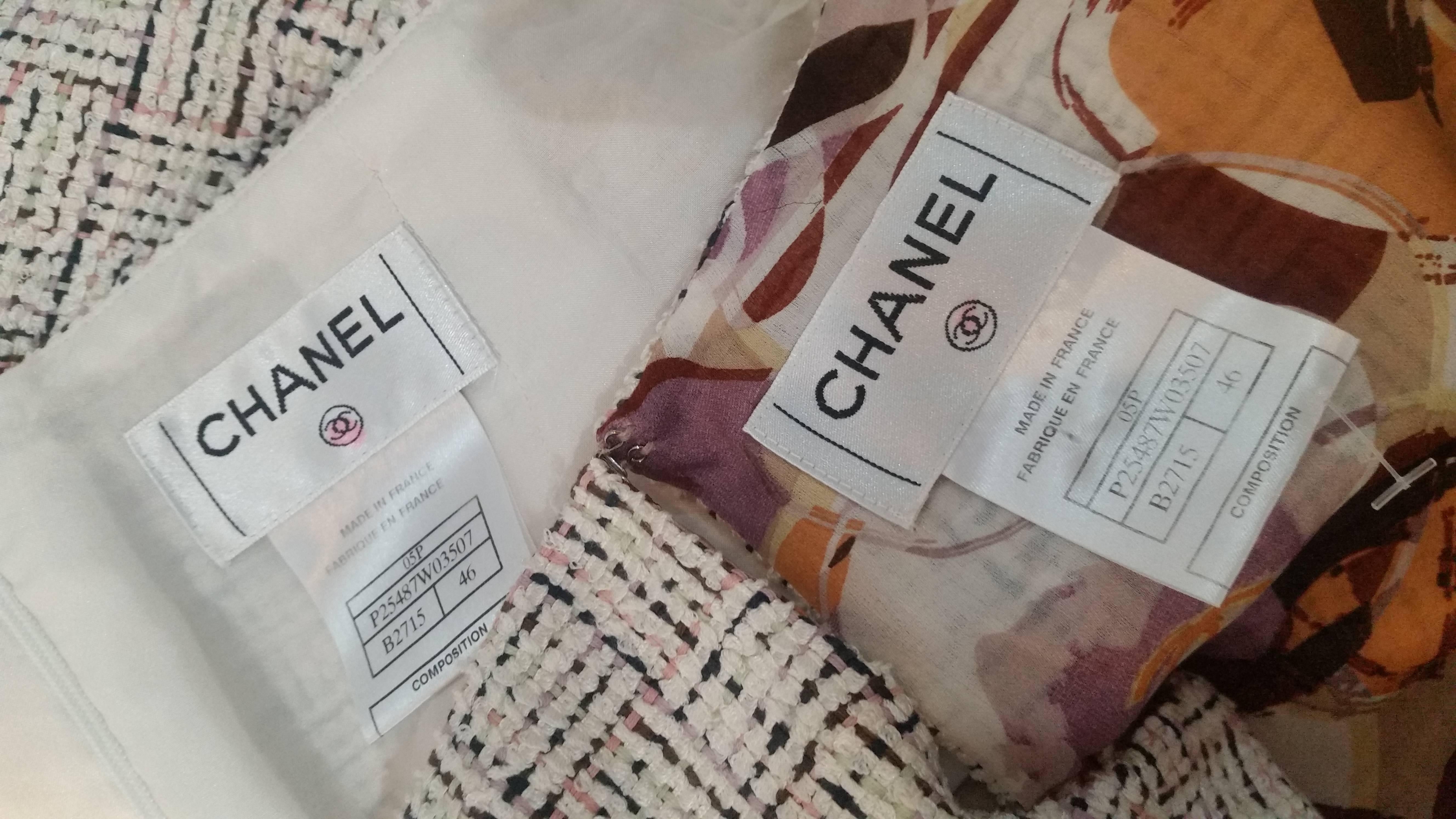 Chanel 3 piece Chenille Skirt Suit 2005 Size 46 For Sale 1