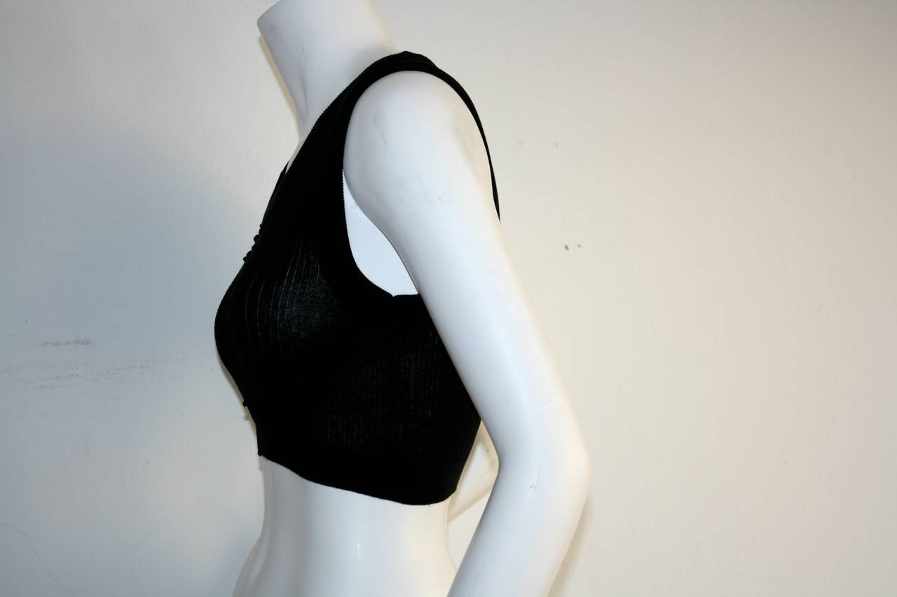 Sexy Vintage Jean Paul Gaultier Geometric Crochet Black Crop Top 2