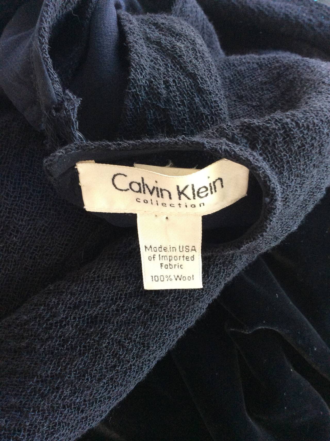 Women's 1990s Vintage Calvin Klein Collection Black Long Sleeve Dress For Sale