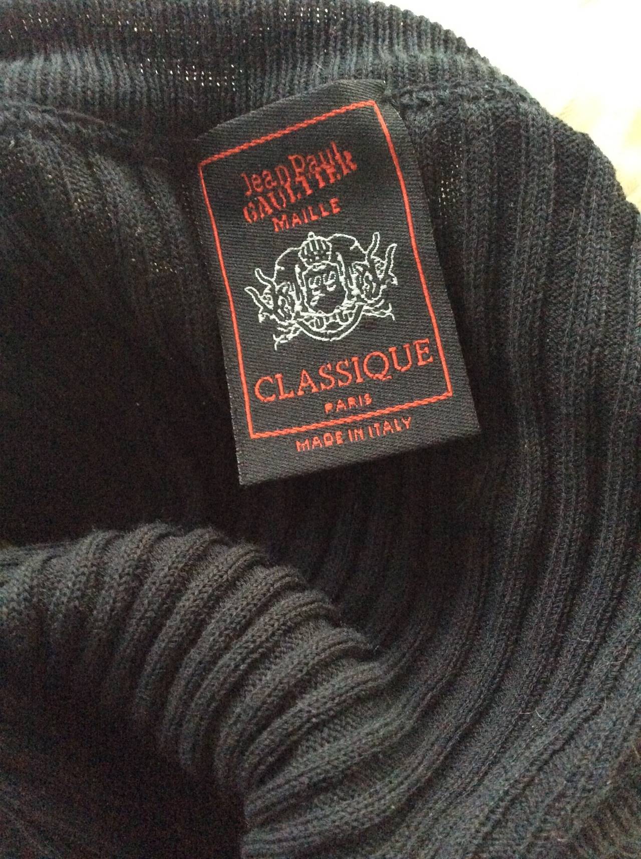 Sexy Vintage Jean Paul Gaultier Geometric Crochet Black Crop Top 3