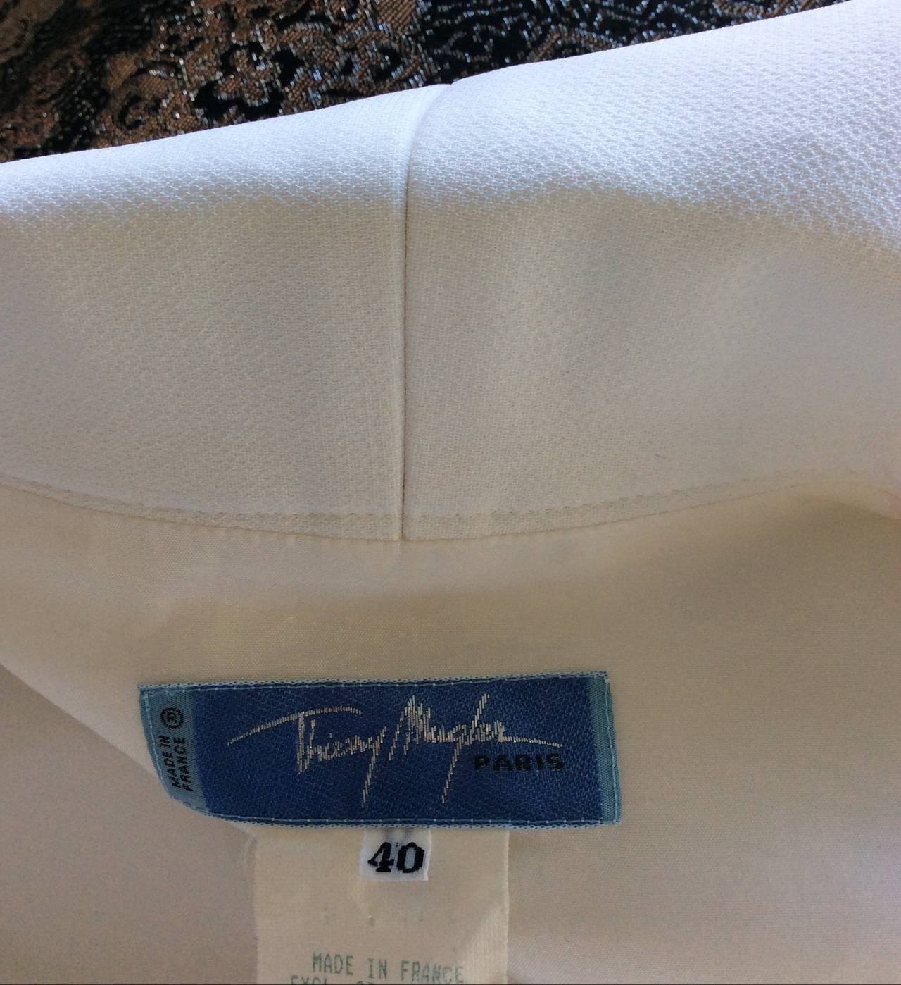 1990s Vintage Thierry Mugler White Wrap Dress w/ Anchor Chain Detail ...