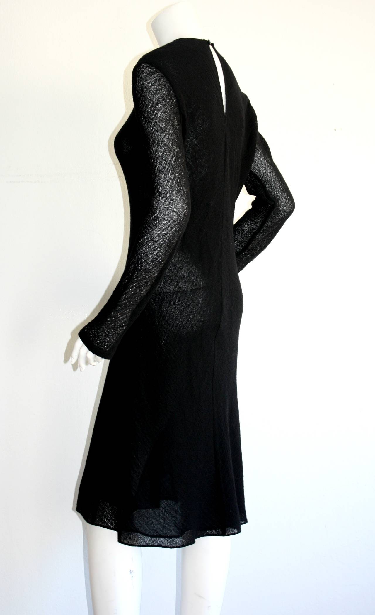 calvin klein black long sleeve dress