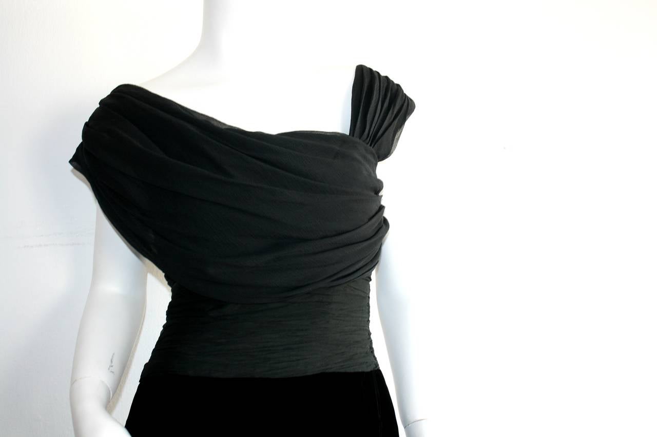 vintage oscar de la renta black dress