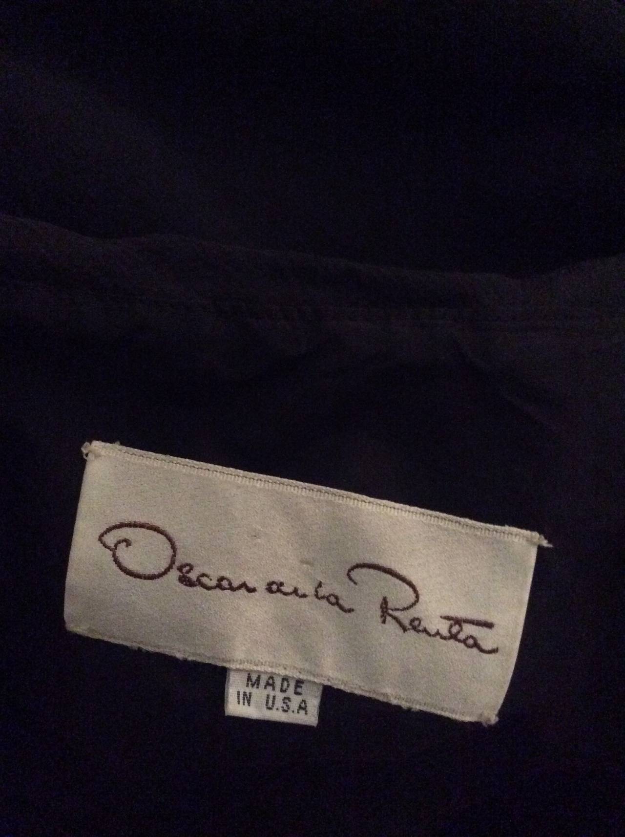 Remarquable robe grecque vintage Oscar de la Renta en velours noir et mousseline de soie en vente 3