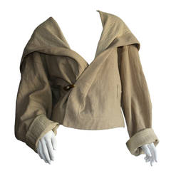 Issey Miyake Plantation Vintage Khaki Slouchy Toggle Jacket Coat 8