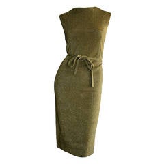 Rudi Gernreich For Harmon Knits 1960s Gold Metallic Dress