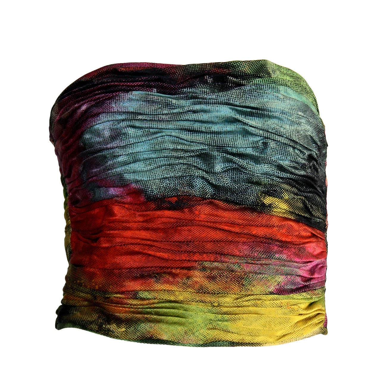 Emanuel Ungaro Vintage Silk Rainbow Ombre Bustier Top at 1stDibs