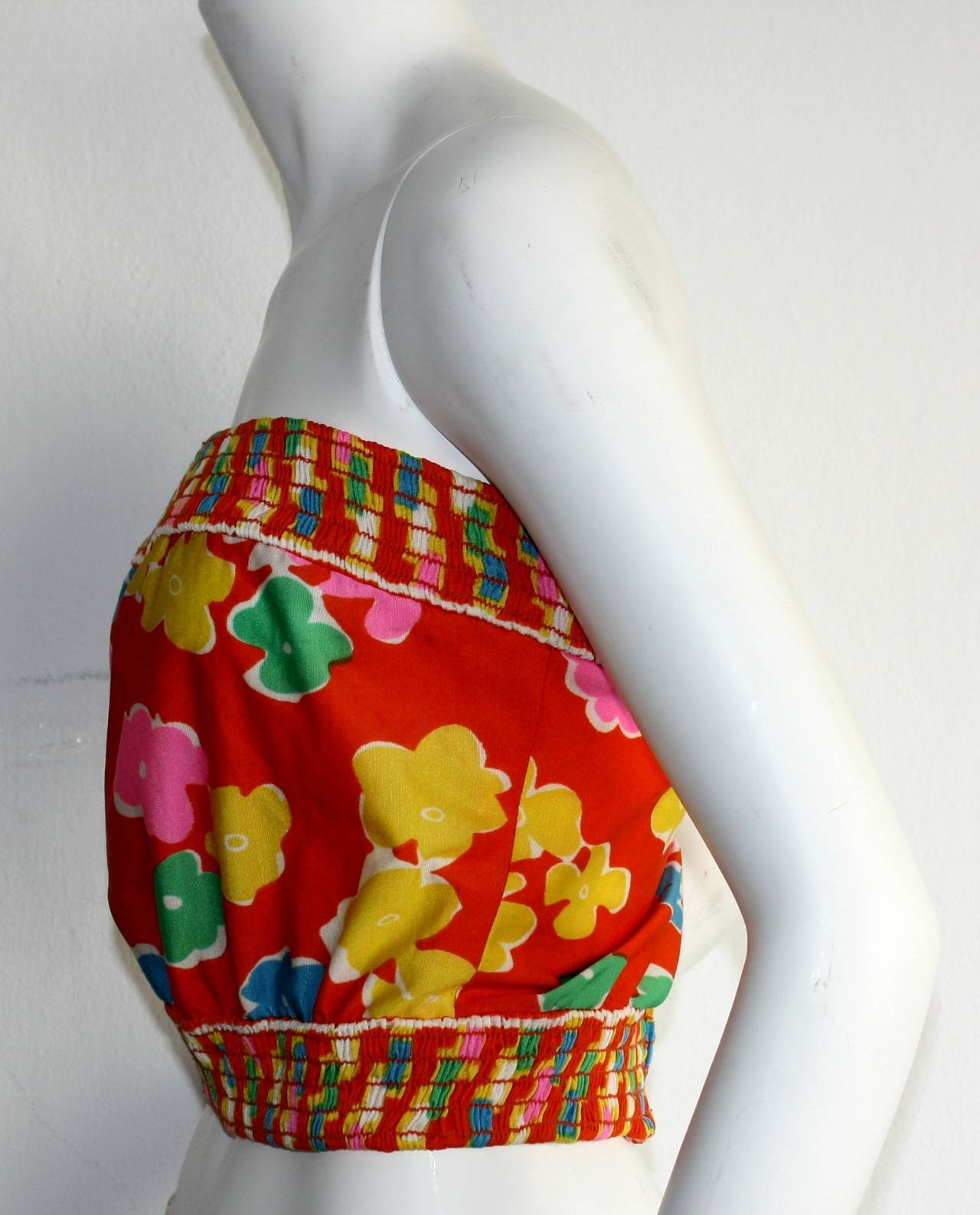 Oscar de la Renta Vintage 1970s Jersey Tube Top Blouse In Excellent Condition For Sale In San Diego, CA