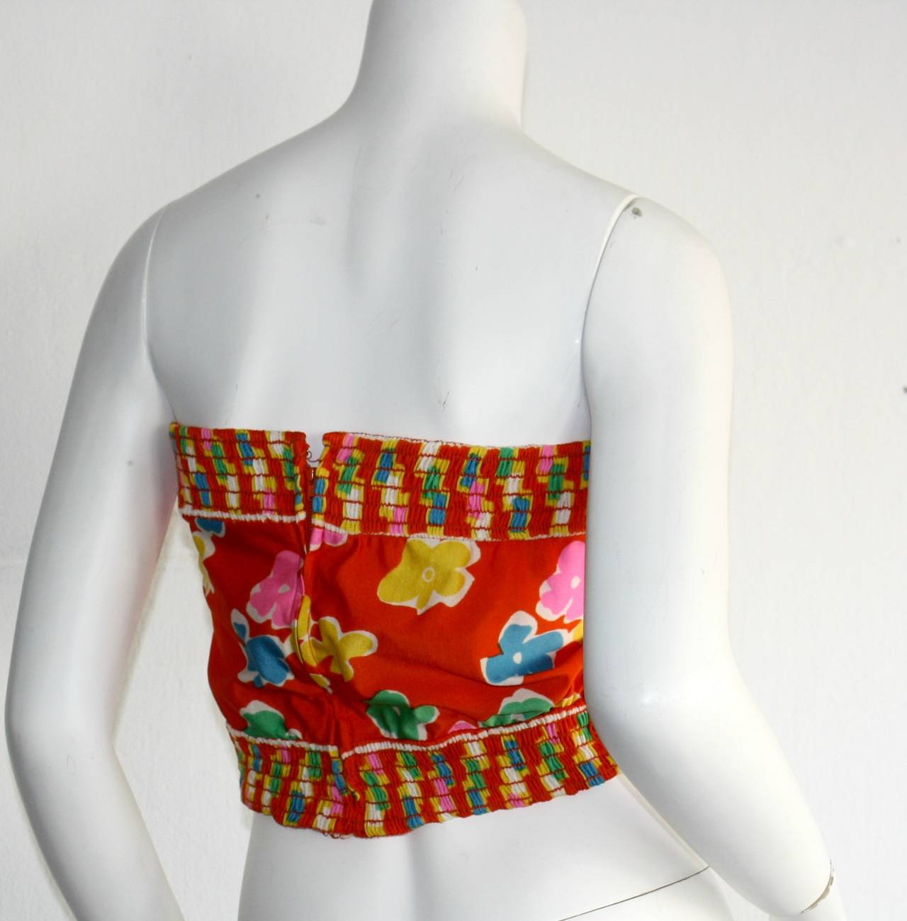 Women's Oscar de la Renta Vintage 1970s Jersey Tube Top Blouse For Sale