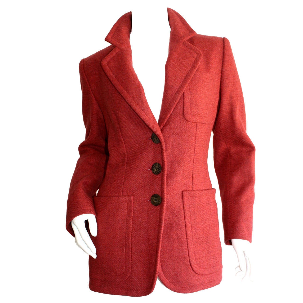 Superb Vintage Yves Saint Laurent " Rive Gauche " Raspberry Pink Blazer