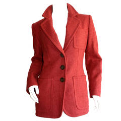 Superb Vintage Yves Saint Laurent " Rive Gauche " Raspberry Pink Blazer 12