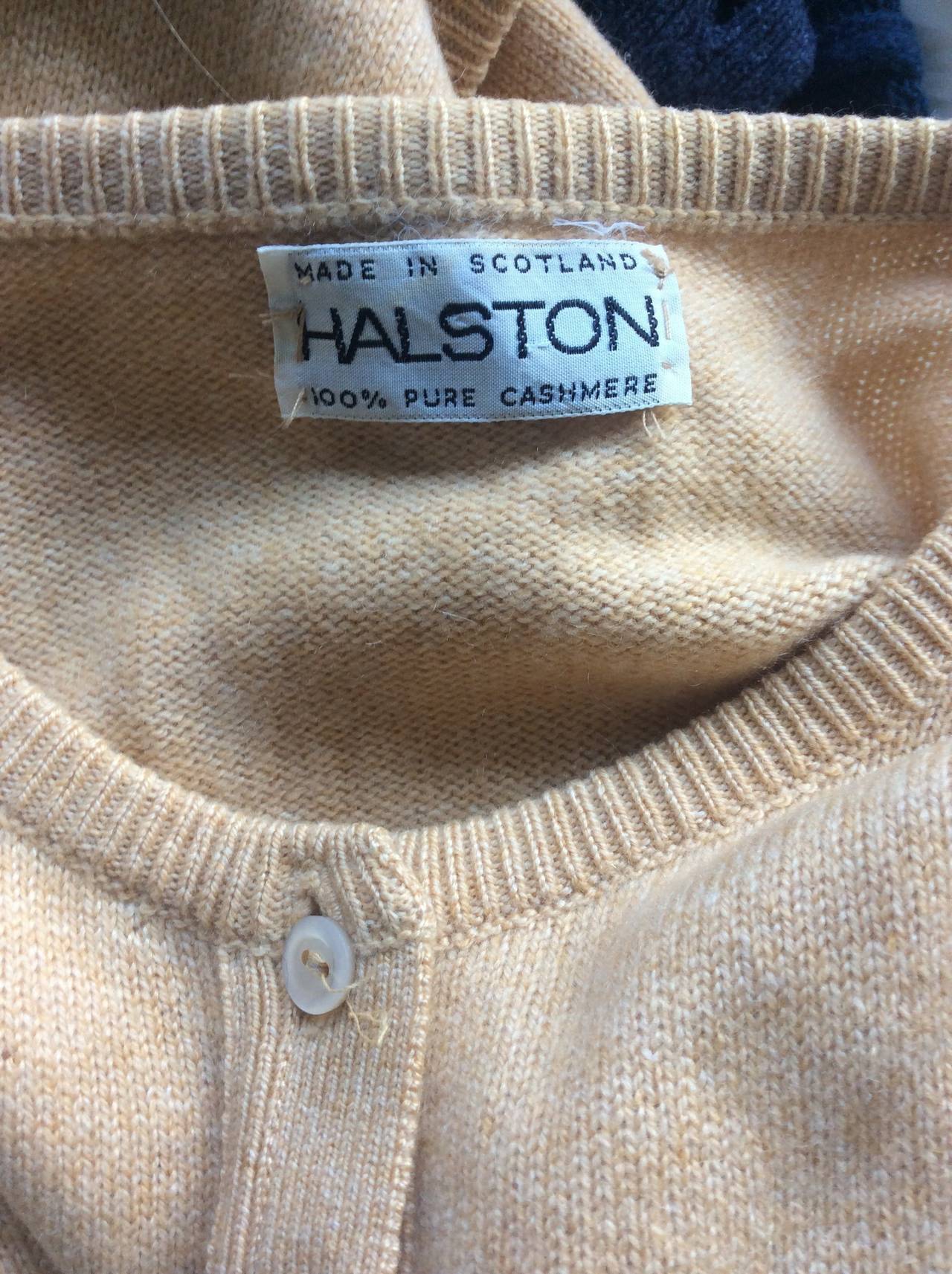 Vintage Halston Camel 2- Ply Cashmere Dress and Cardigan Ensemble For ...