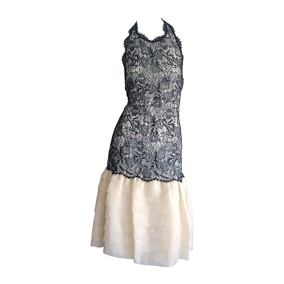 Beautiful Vintage Mary McFadden Couture Numbered French Lace Dress