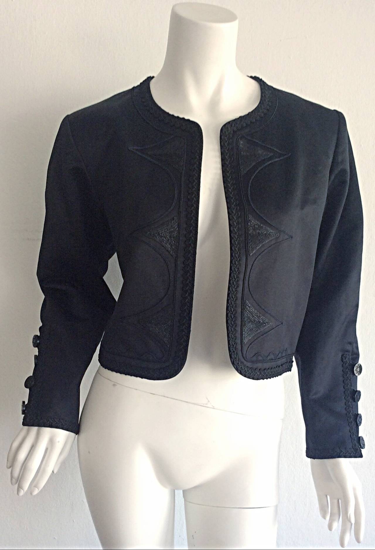 Vintage Yves Saint Laurent Rive Gauche ' Russian ' Intricate Cropped Jacket 2