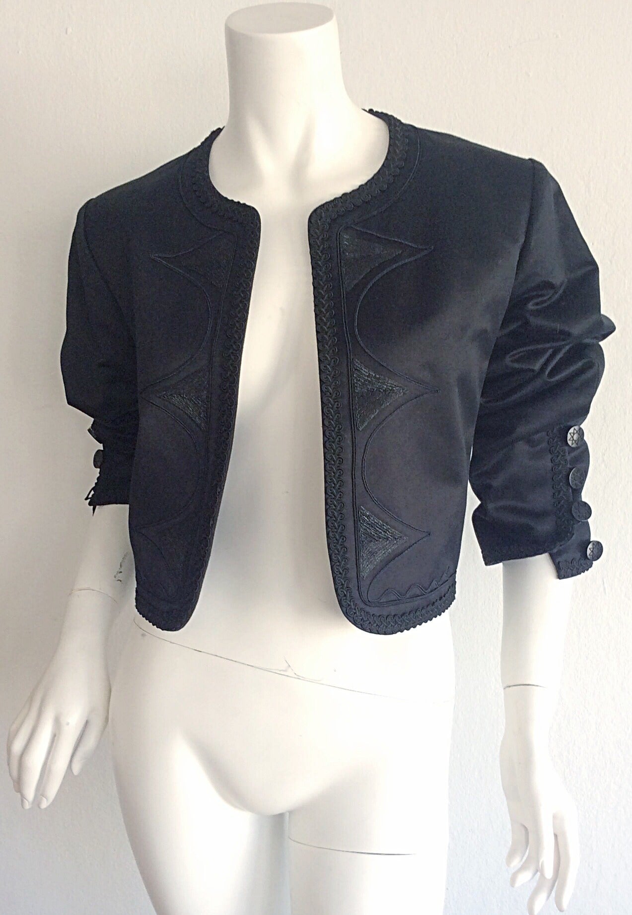 Vintage Yves Saint Laurent Rive Gauche ' Russian ' Intricate Cropped Jacket In Excellent Condition In San Diego, CA