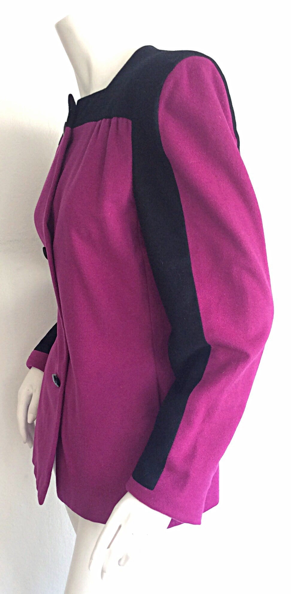 pink color block jacket