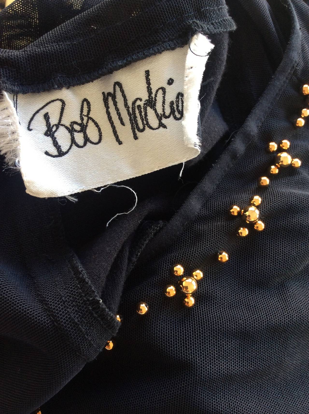 Sexy Vintage Bob Mackie Bodysuit Unitard Onesie w/ Elaborate Gold Beading 3