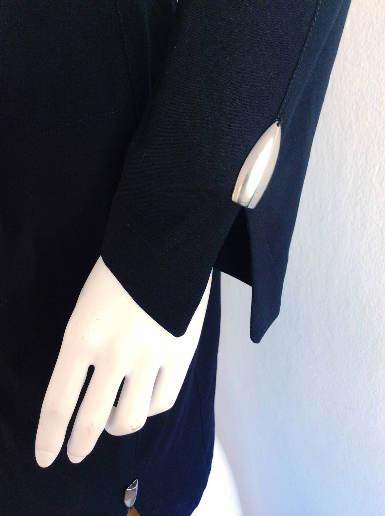 Vintage Thierry Mugler Black ' Silver Bullet ' Avant Garde 1990s Dress In Excellent Condition For Sale In San Diego, CA