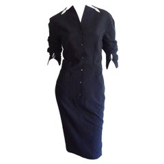 Vintage Thierry Mugler Black ' Silver Bullet ' Avant Garde 1990s Dress
