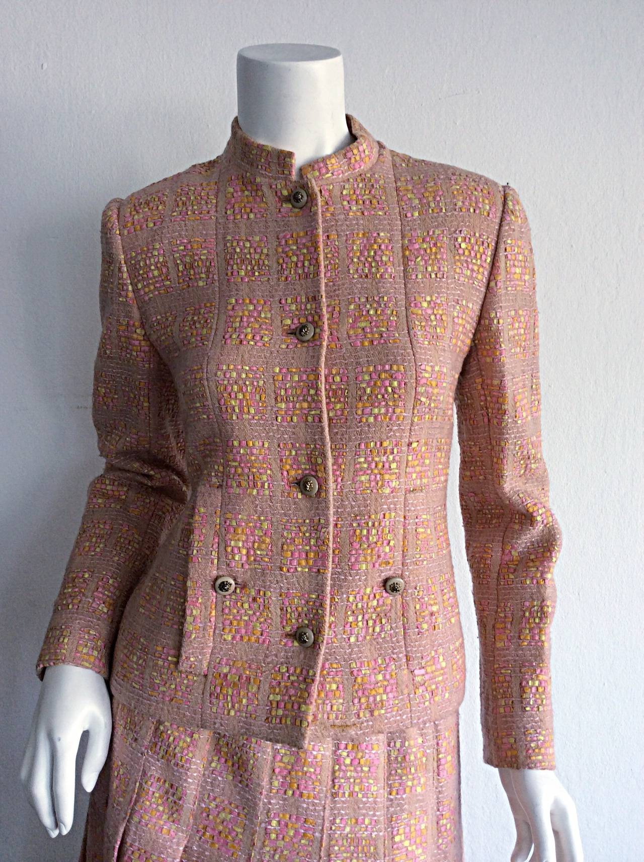 Women's Amazing 1960s Vintage Chanel Suit Pink Boucle Jackie O Pillbox Didier Ledot