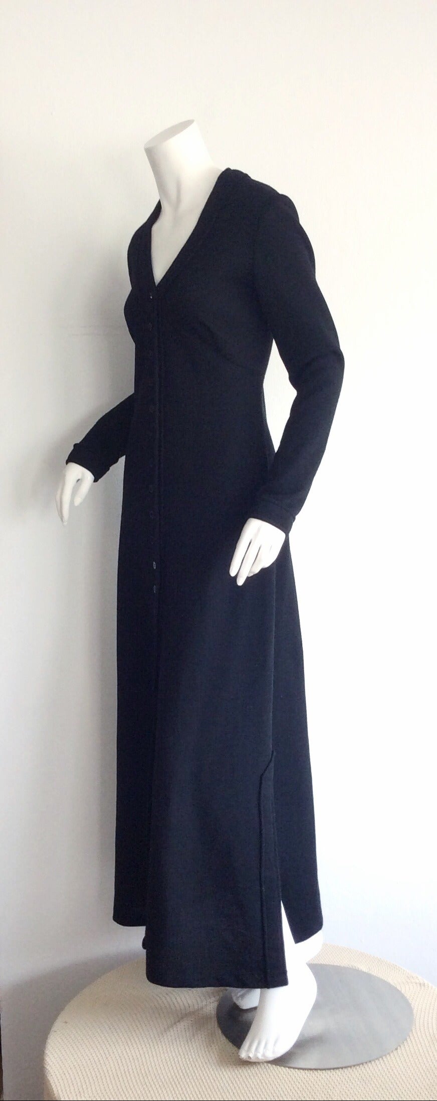 Incredible Vintage Mary Quant for Bonwit Teller Black Wool Shirt Dress 4